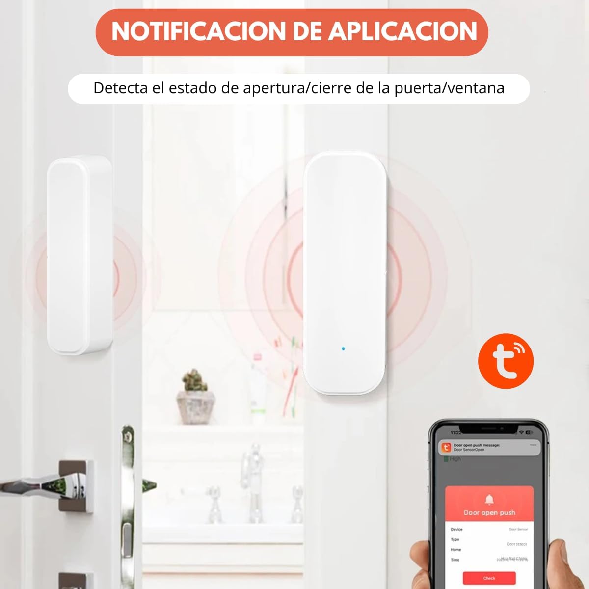 SENSOR DE PUERTA Y VENTANA WIFI CON ALERTA