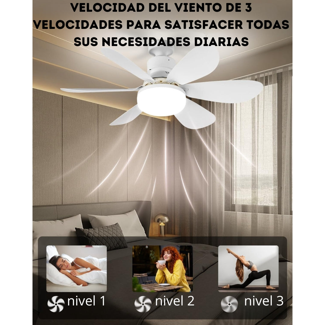 VENTILADOR Y LUZ LED A CONTROL REMOTO