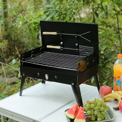 ASADOR PORTÁTIL PLEGABLE  CON  UTENSILIOS DE COCINA