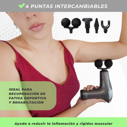 PISTOLA MASAJEADORA CON CABEZAL DOBLE