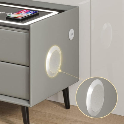 MESA DE NOCHE CON CARGADOR INALÁMBRICO Y ALTAVOZ