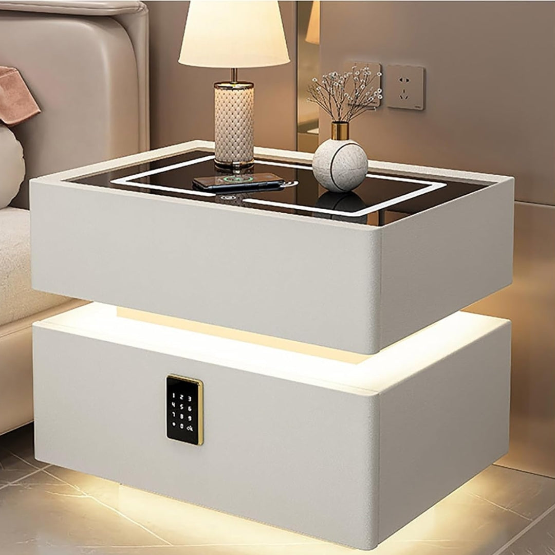 MESA DE NOCHE CON CARGADOR INALÁMBRICO Y ALTAVOZ