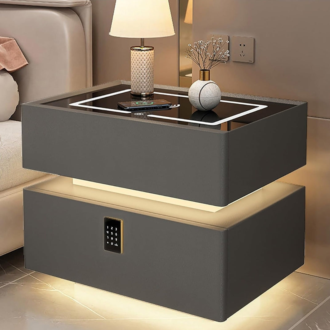 MESA DE NOCHE CON CARGADOR INALÁMBRICO Y ALTAVOZ