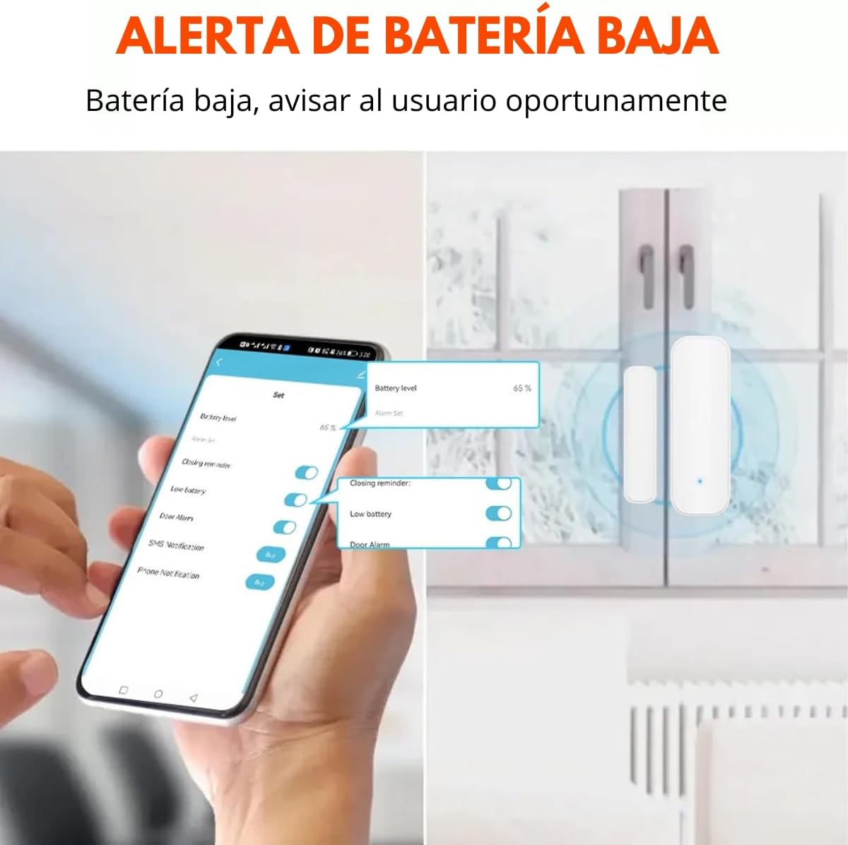 SENSOR DE PUERTA Y VENTANA WIFI CON ALERTA
