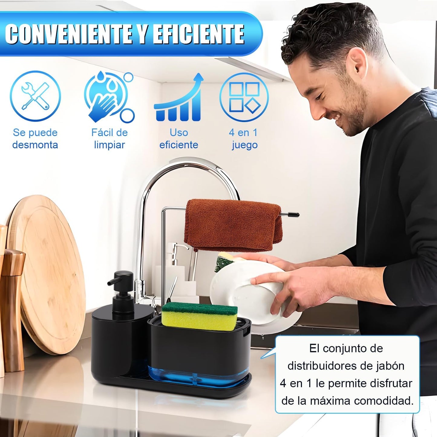DISPENSADOR DE JABÓN 2 EN 1