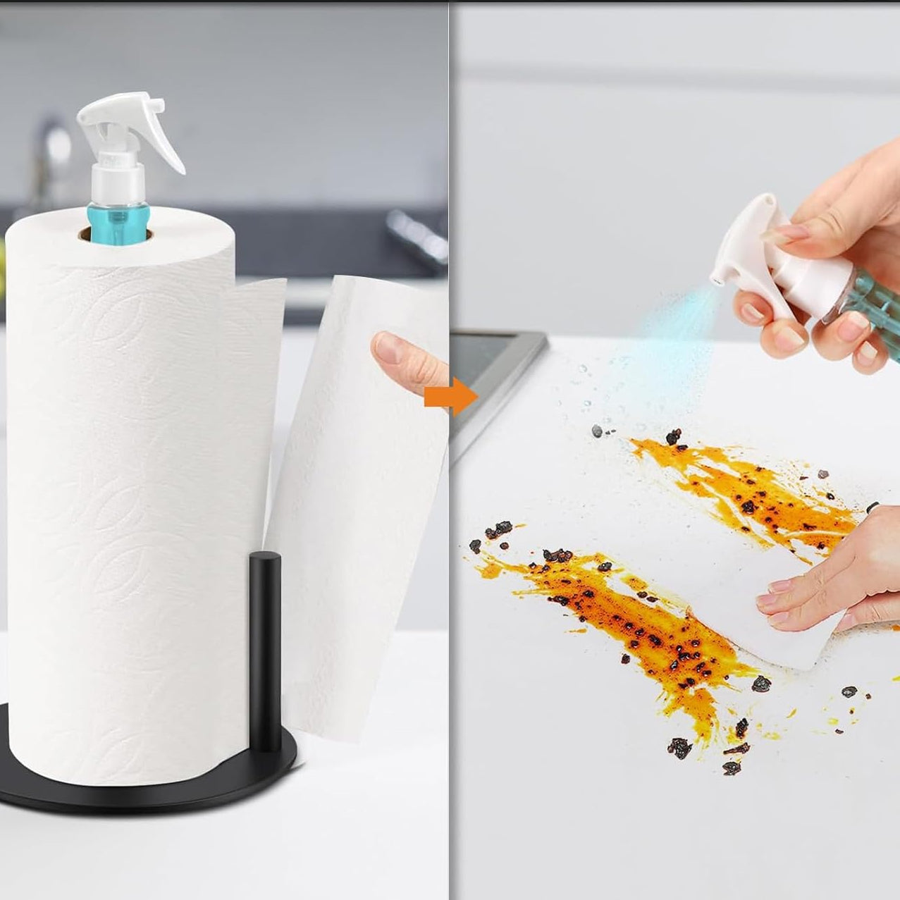 SOPORTE DE TOALLAS DE COCINA CON SPRAY