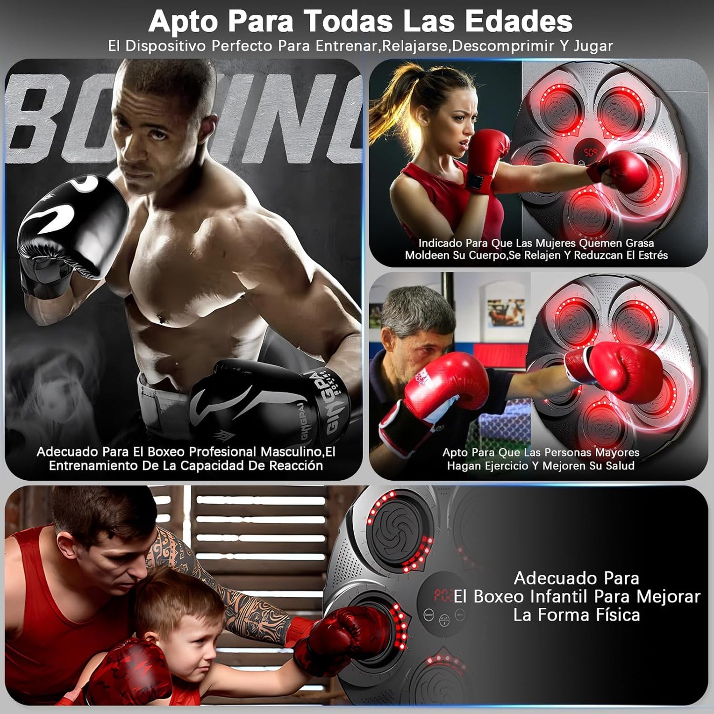 EQUIPO DE BOXEO CON MÚSICA