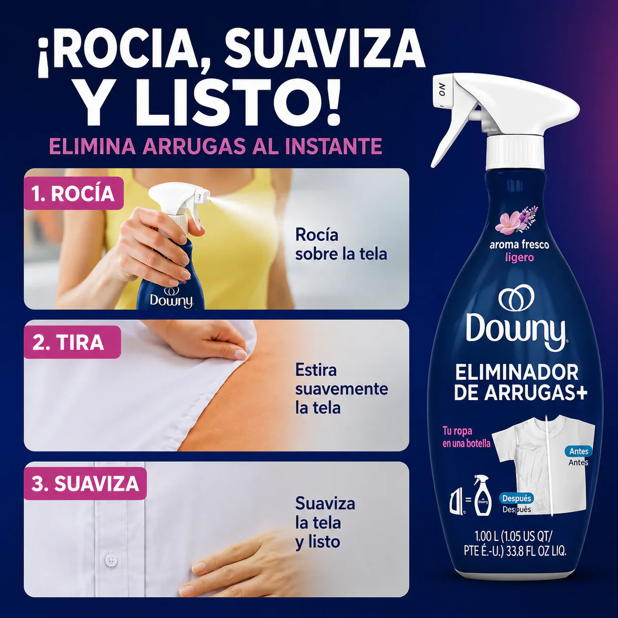 2 DOWNY ELIMINADOR DE ARRUGAS (2 PCS) 90ML