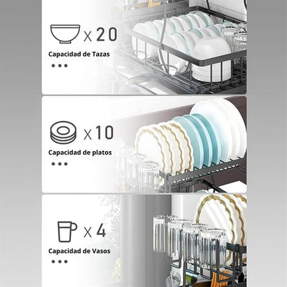 ESCURRIDOR DE PLATOS Y VASOS DOBLE NIVEL