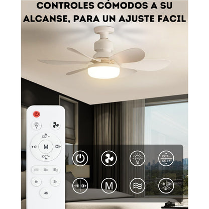 VENTILADOR Y LUZ LED A CONTROL REMOTO