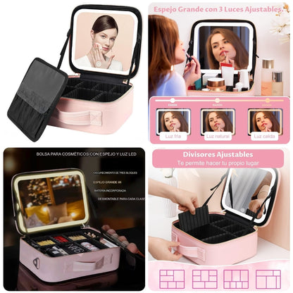 COSMETIQUERA CON LUZ LED