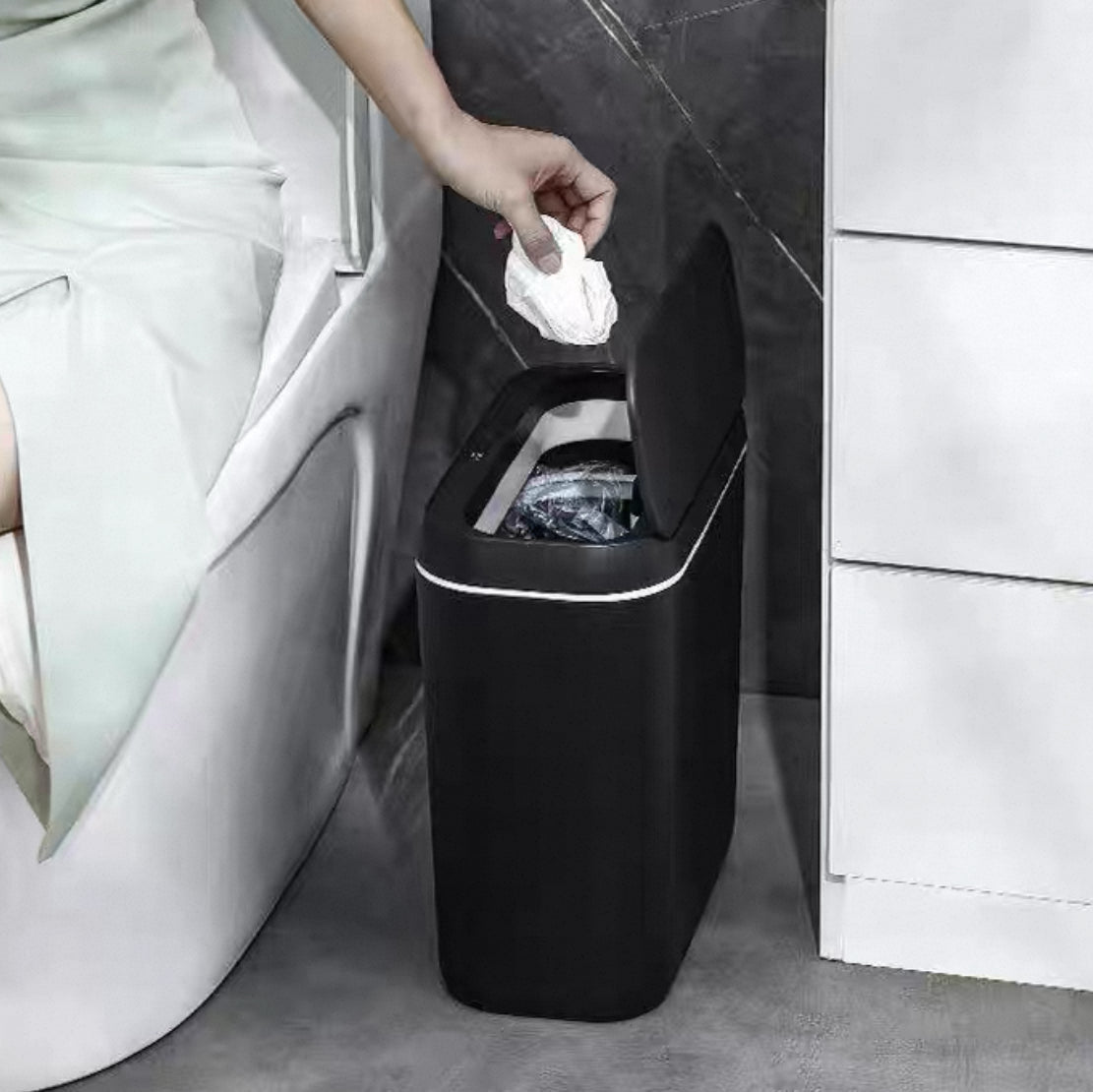 BASURERO OVALADO INTELIGENTE CON SENSOR 18L