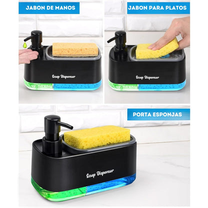 DISPENSADOR DE JABÓN 2 EN 1