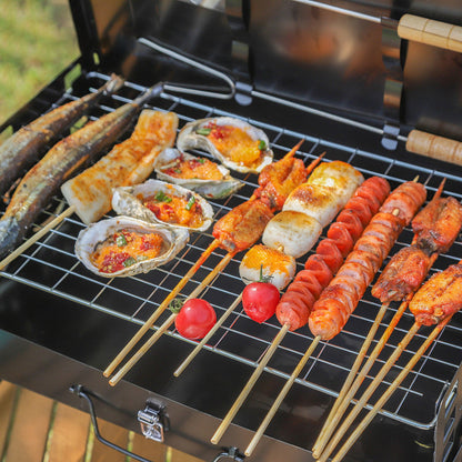ASADOR PORTÁTIL PLEGABLE  CON  UTENSILIOS DE COCINA