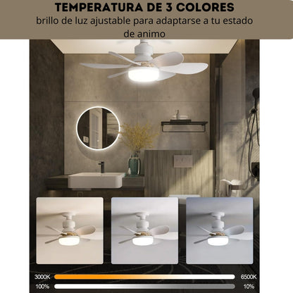 VENTILADOR Y LUZ LED A CONTROL REMOTO
